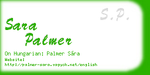 sara palmer business card