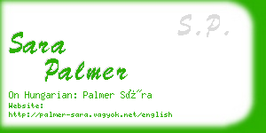 sara palmer business card